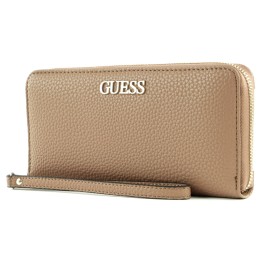Guess, Alby, Textile Wallet, SLG Large Zip, Beige, For Women