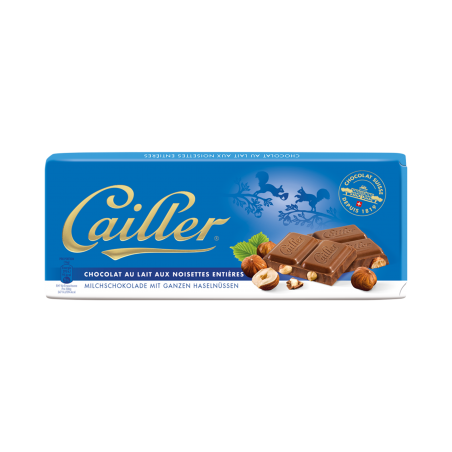 Cailler Milk Chocolate with Whole Hazelnuts 100 g / 3.5 oz (MHD 02/2026)