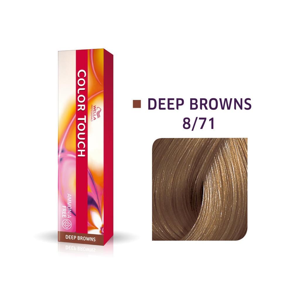 Wella Professionals, Color Touch, Ammonia-Free, Semi-Permanent Hair Dye, 8/71 Light Blonde Ash Chestnut, 60 ml