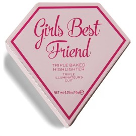 Makeup Revolution, I Heart Revolution, Vegan, Highlighter & Blush Palette 2-In-1, Girls Best Friend, 10 g