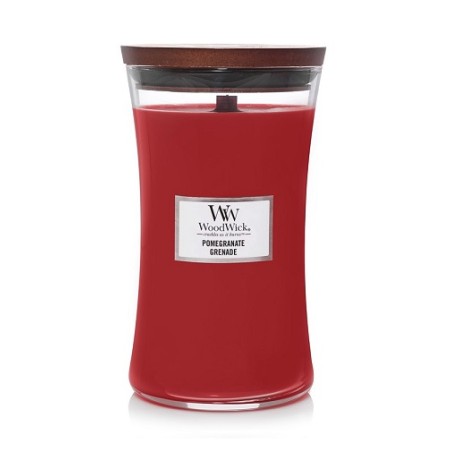WoodWick Pomegranate scented candle with wooden wick 609,5 g