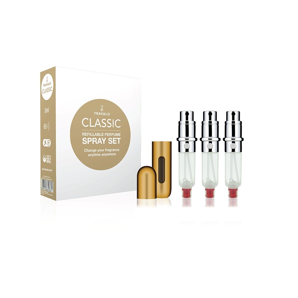 Travalo Classic HD refillable perfume sprayer gift setGold