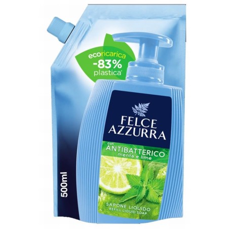 Felce azzurra soap bag antibacterial mint 500 ml / 16.91 fl oz