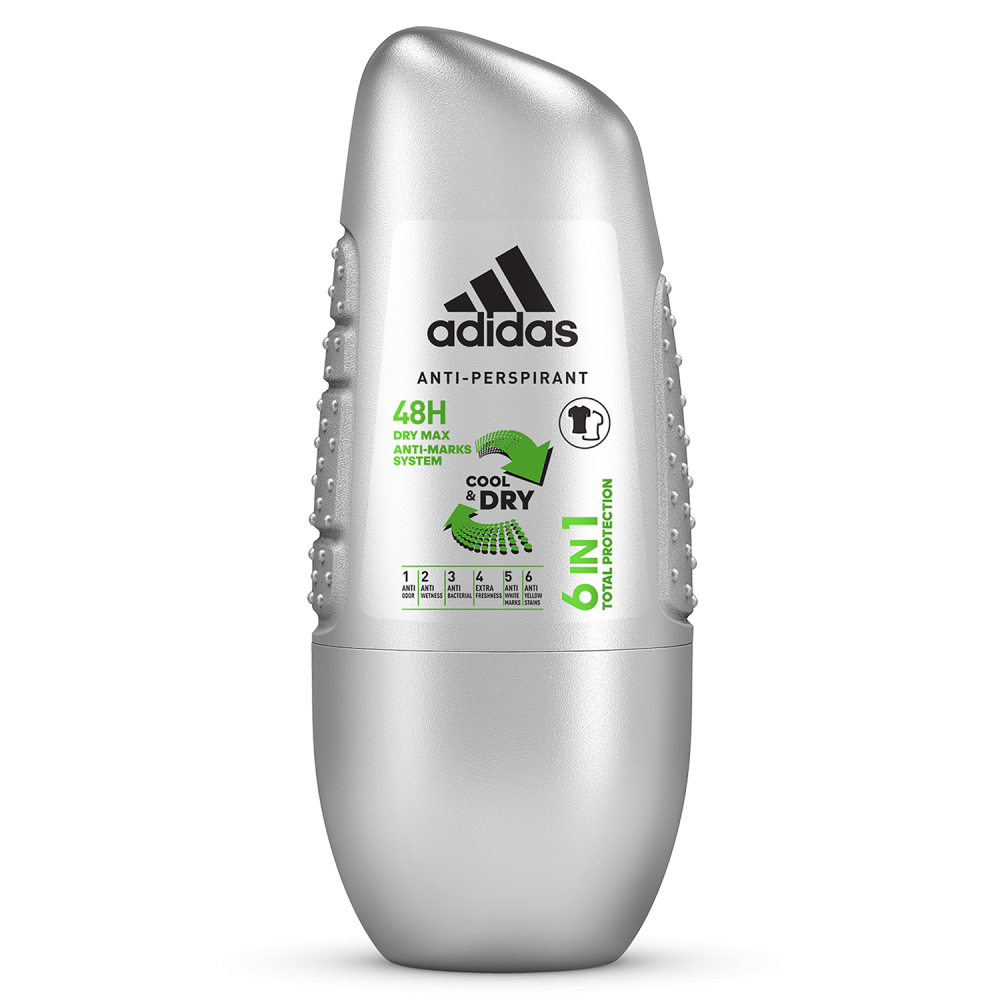 Adidas 6-in-1 Antiperspirant Roll-On 50 ml / 53 g / 1,6 fl oz
