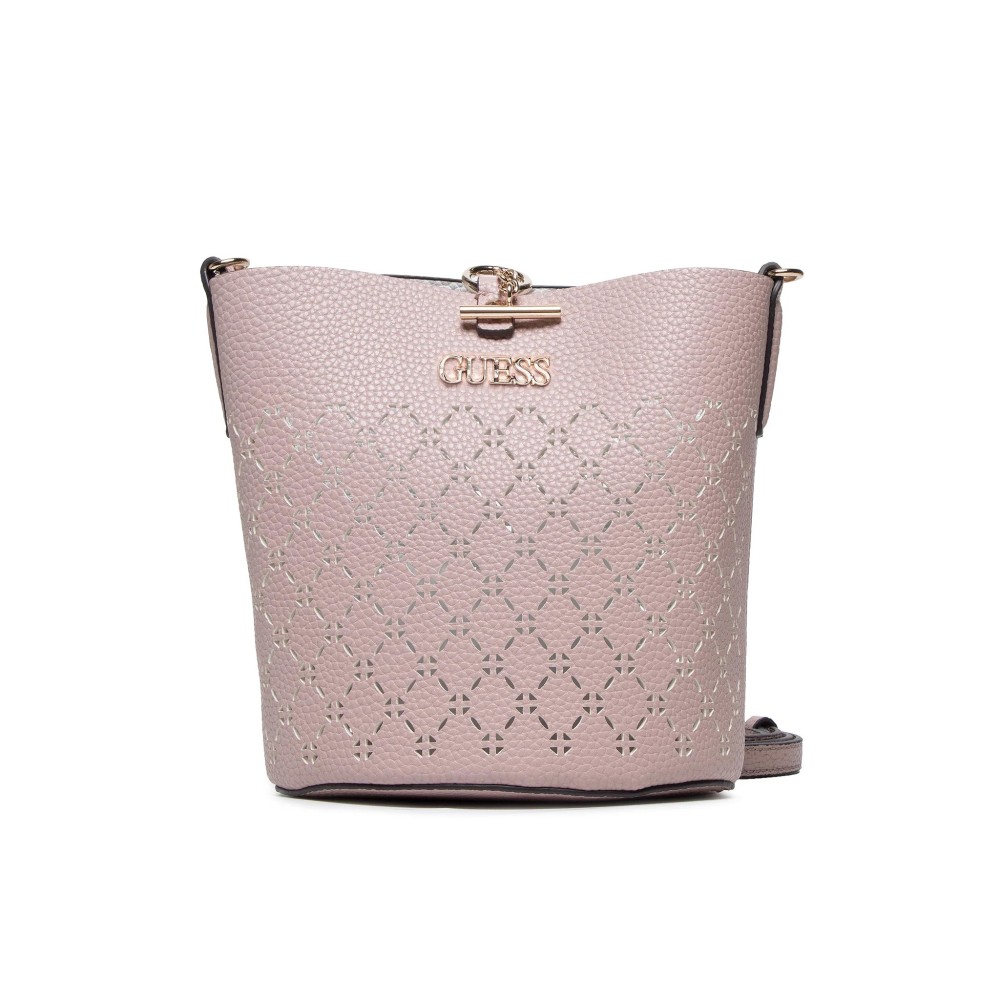 Guess, Amara Bucket, Synthetic Leather, Textile Bag, Powder Pink, HWXG8493010, For Women, 18/23 x 20 x 14 / 14/18 x 18 x 7 cm