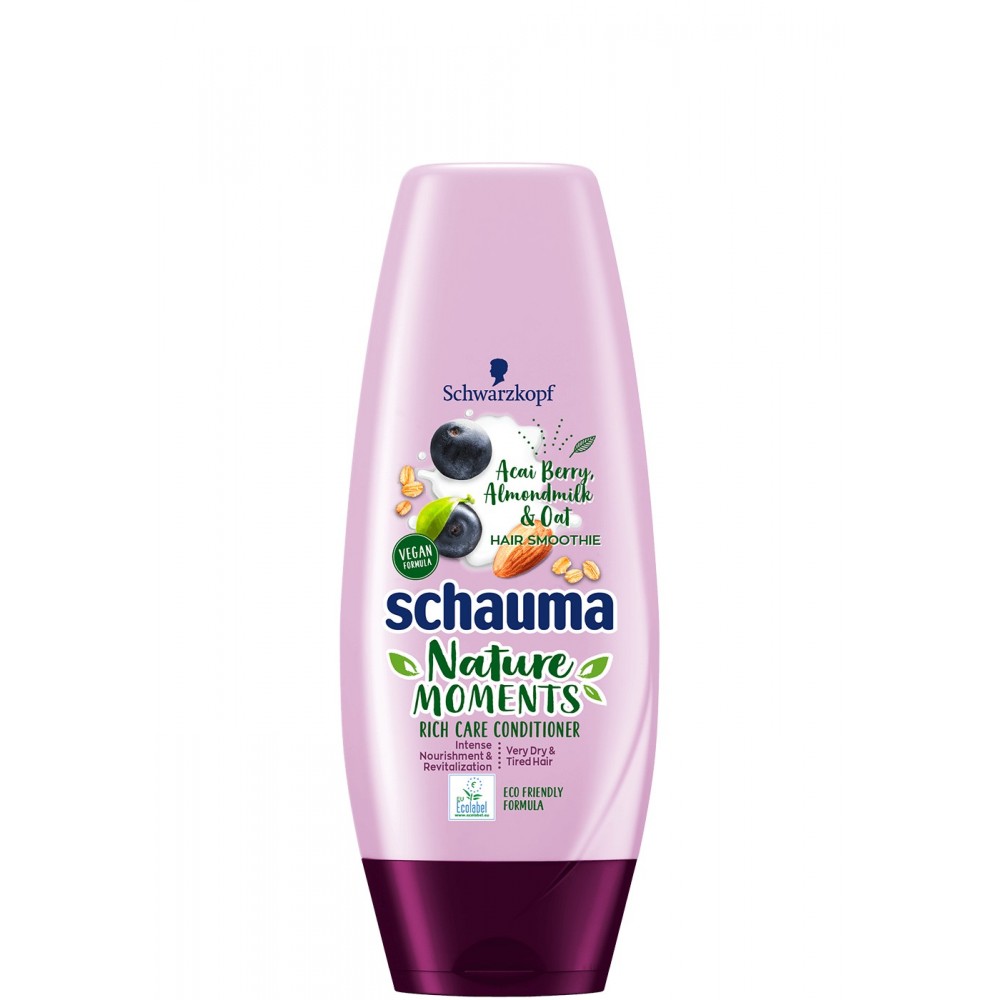 Schwarzkopf Schauma Nature Moments Hair Smoothie Acai Berry, Almond Milk & Oatmeal Conditioner 200 ml / 6.8 fl oz