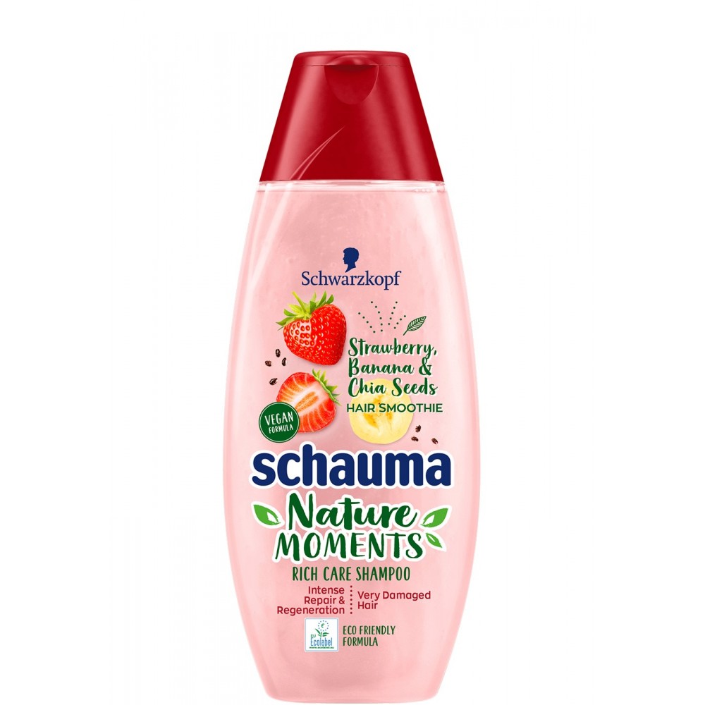 Schwarzkopf Schauma Nature Moments Hair Smoothie Strawberry, Banana & Chia Seeds Shampoo 250 ml / 8.4 fl oz