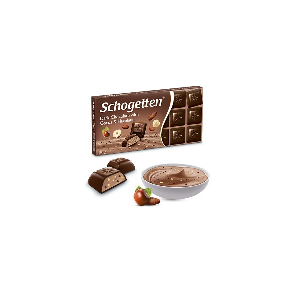 Schogetten Zartbitterschokolade mit Kakao & Haselnüssen 100 g / 3,5 oz
