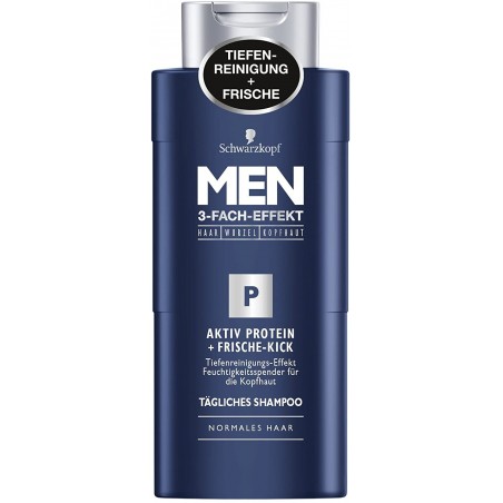 Schwarzkopf Men Active Protein + Fresh Kick Shampoo 250 ml / 8.3.fl oz