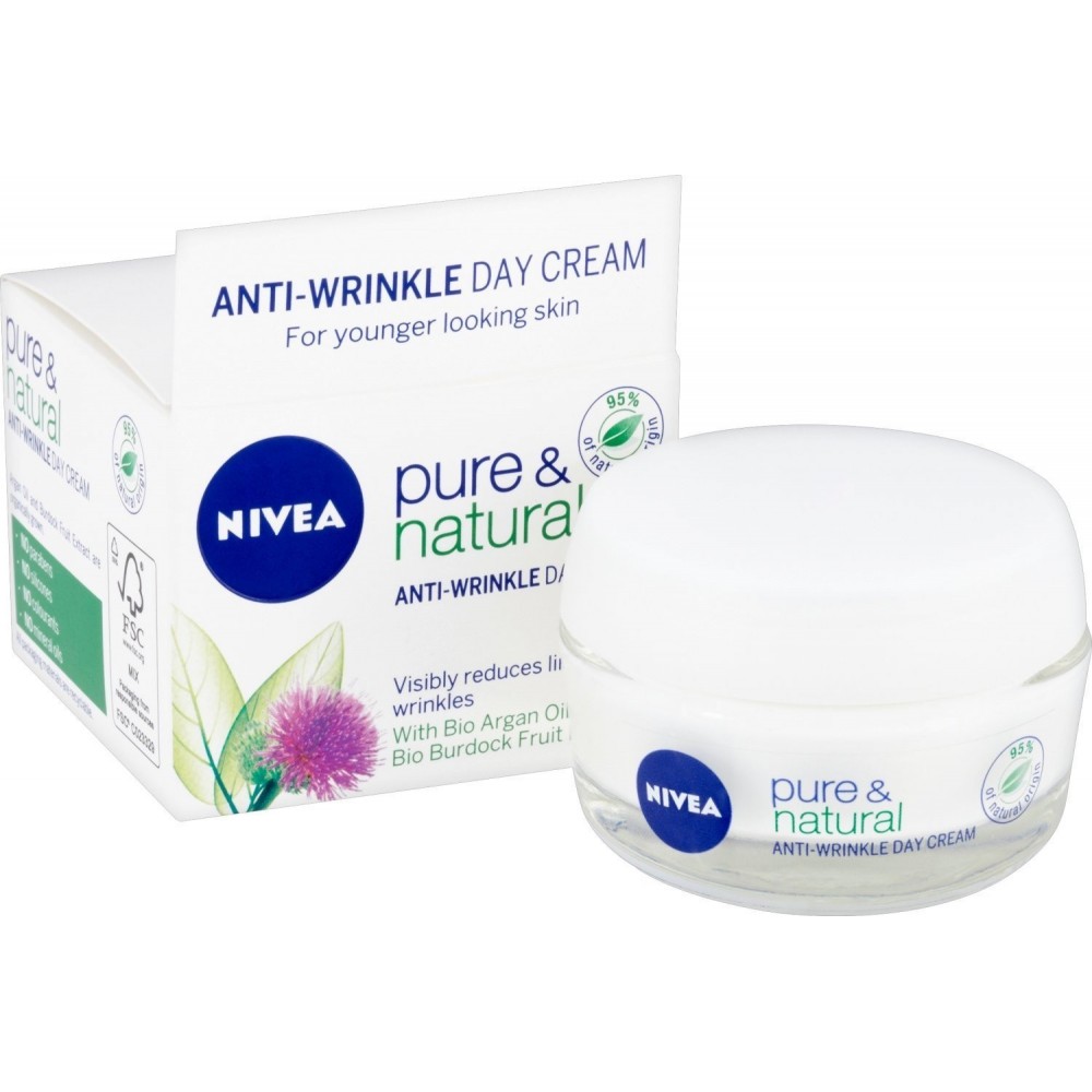 Nivea Pure & Natural Anti-Wrinkle Day Cream 50 ml / 1.6 fl oz