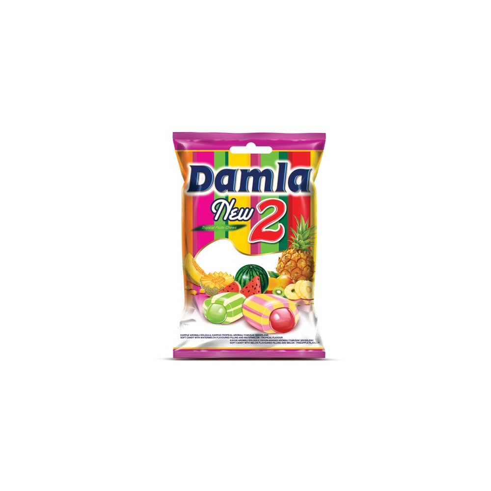 Tayas Damla New 2 Tropical Fruits Watermelon Chews 1 kg / 33.4 oz