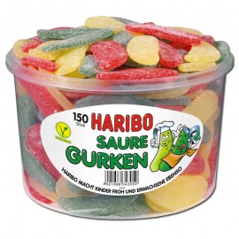 Haribo Saure Gurken / Sour Cucumbers 1.35 kg / 45 oz / 150 pcs