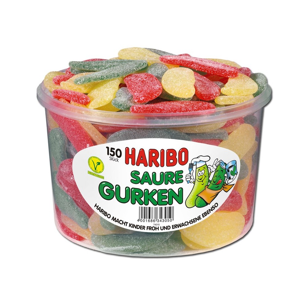 Haribo Saure Gurken / Sour Cucumbers 1.35 kg / 45 oz / 150 pcs