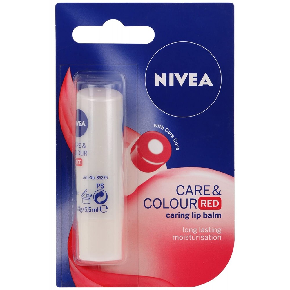 Nivea Care & Color Red 2in1 Lip Balm 4,8 g / 5,5 ml